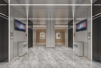 现代酒店电梯厅3D模型下载
